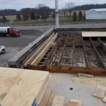 Rooftop under construction repair