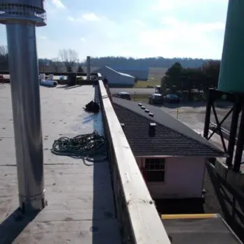 Commercial rooftop with equipment installation