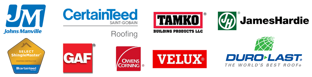 Roofing brands logos collection
