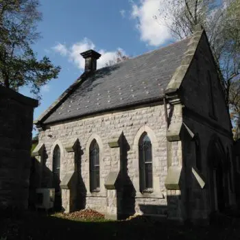 Historic stone building with roof