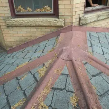 Worn shingle roof needing repair