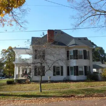 House with black shingle roof