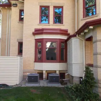 Brick house exterior with windows