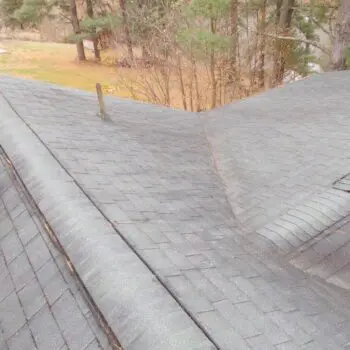 Asphalt shingle roof repair view