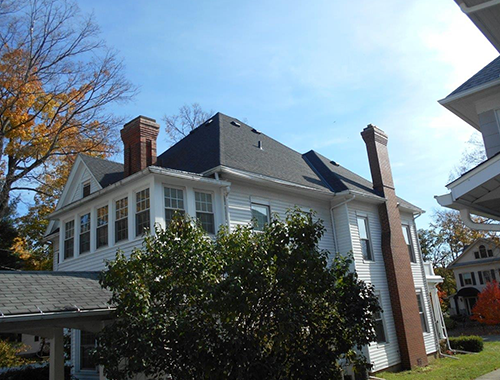 Residential roof with modern shingles