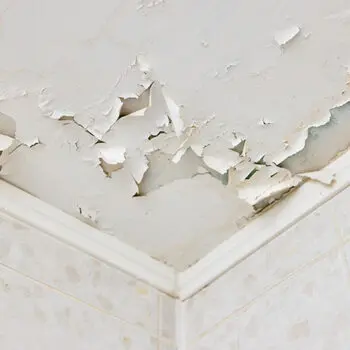 Ceiling paint damage water leak